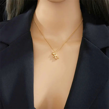 Golden Love Bear Necklace