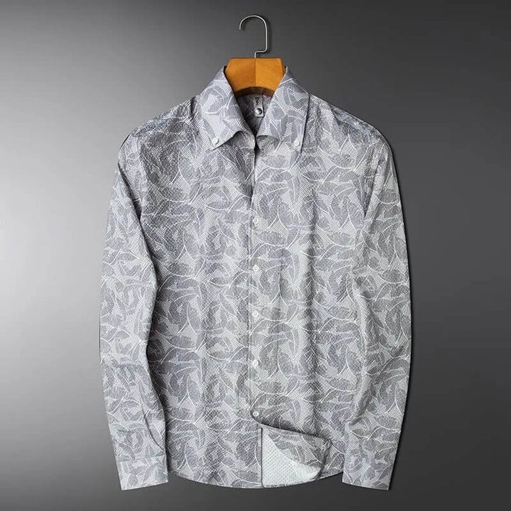 Leaf Motif Jacquard Shirt