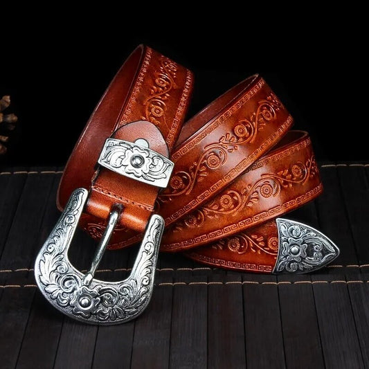 Longhorn Leather Belt