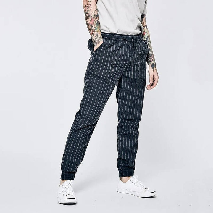 South Beach Pinstripe Linen Pants