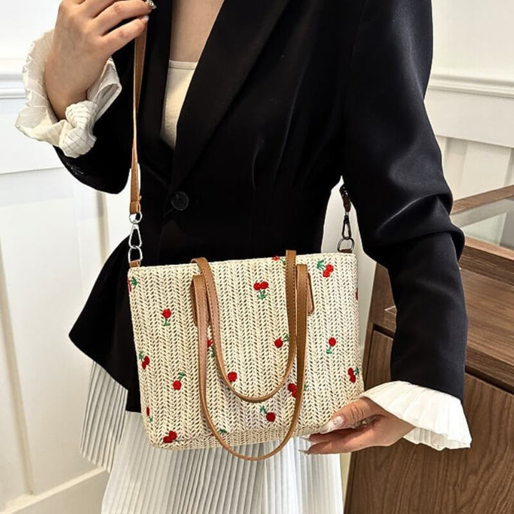 Cherry Vine Weave Tote