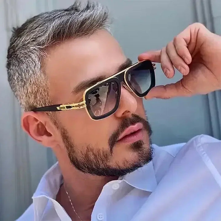 Golden Shine Double-Rim Sunglasses