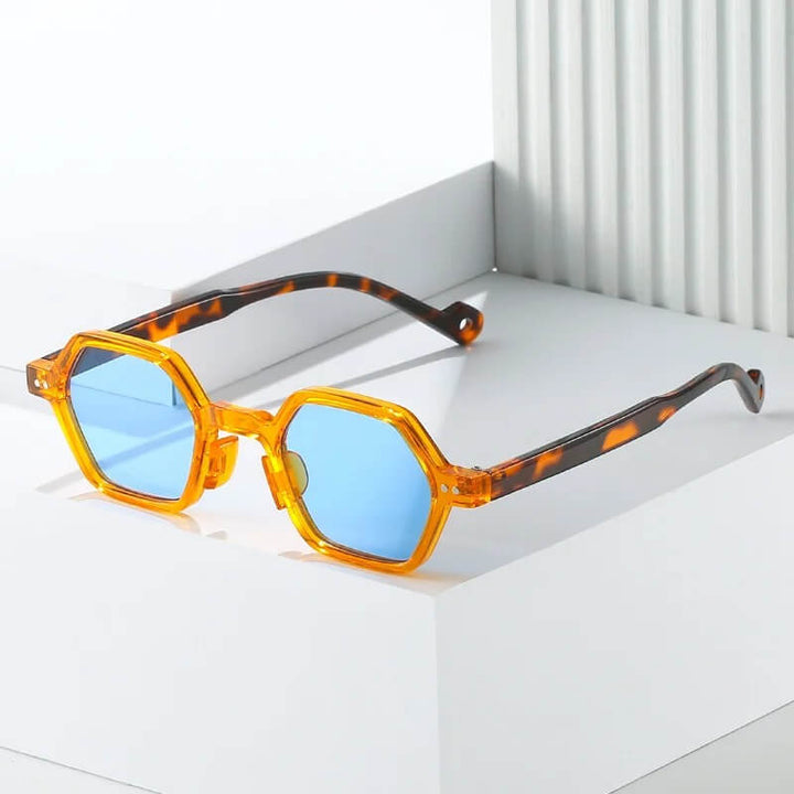 Vibrant Hexagon Retro Sunglasses