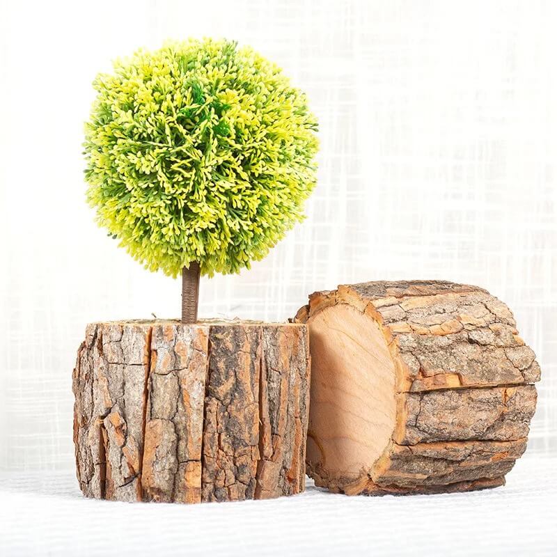 Rustic Barkwood Planter