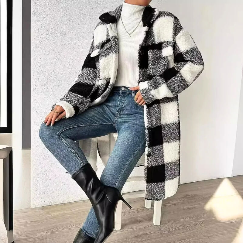 Snuggly Checkered Coat