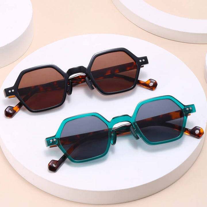 Vibrant Hexagon Retro Sunglasses