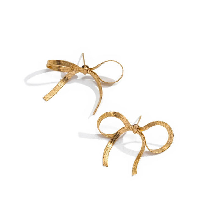 Riley Ribbed Bow Earrings