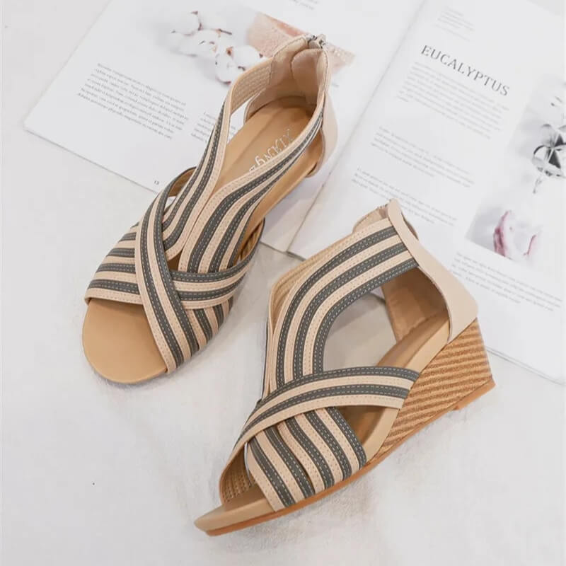 Olivia Bloom Wedge Sandals