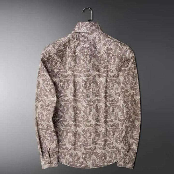 Leaf Motif Jacquard Shirt