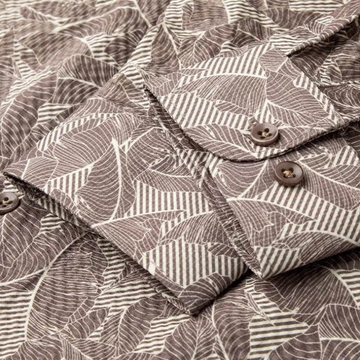 Leaf Motif Jacquard Shirt