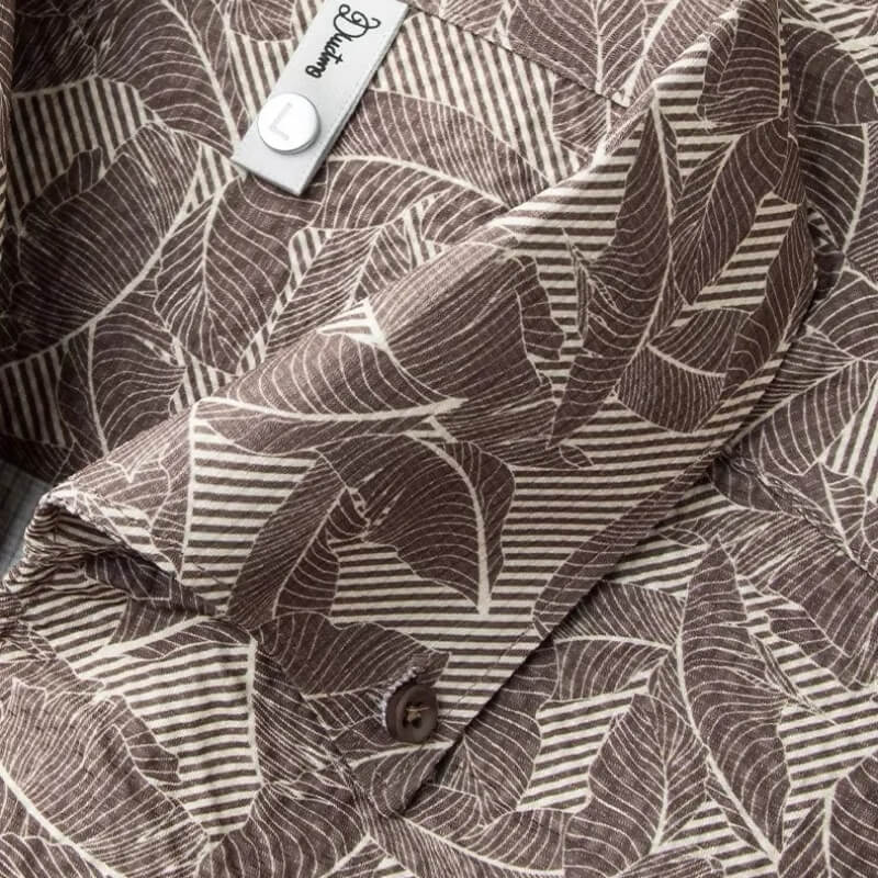 Leaf Motif Jacquard Shirt