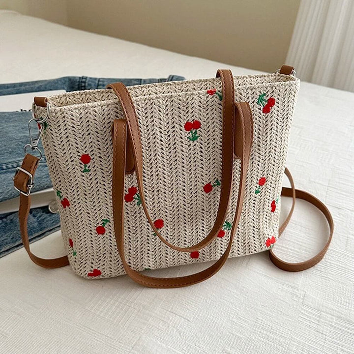 Cherry Vine Weave Tote