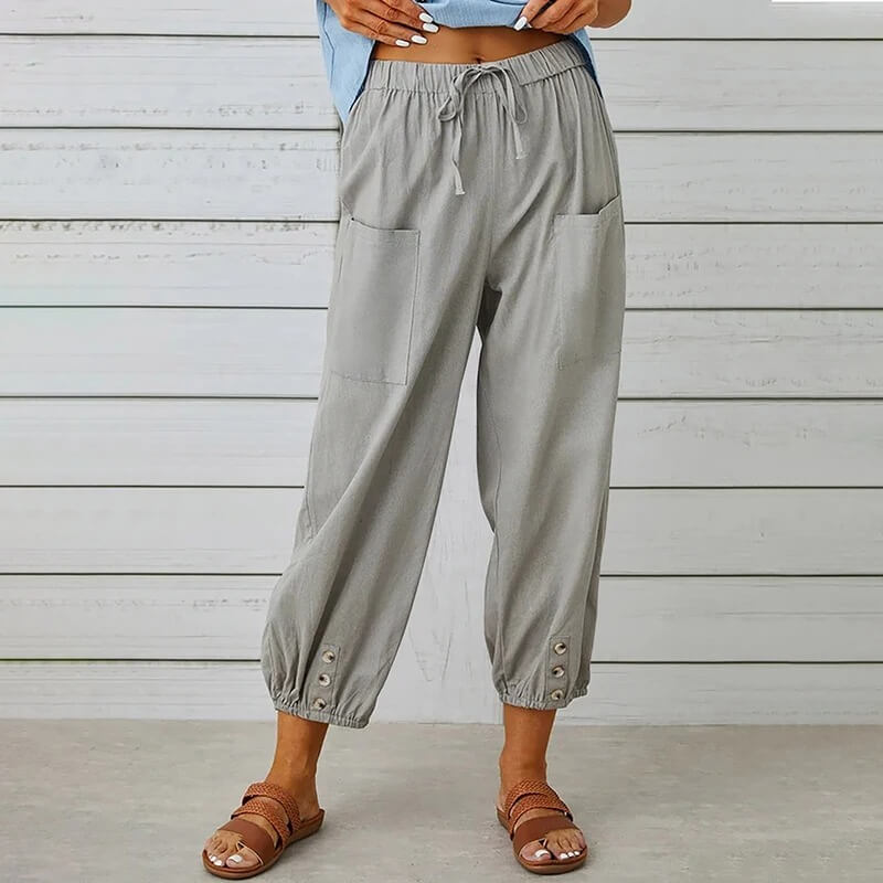 Seaside Breeze Cotton-Linen Pants