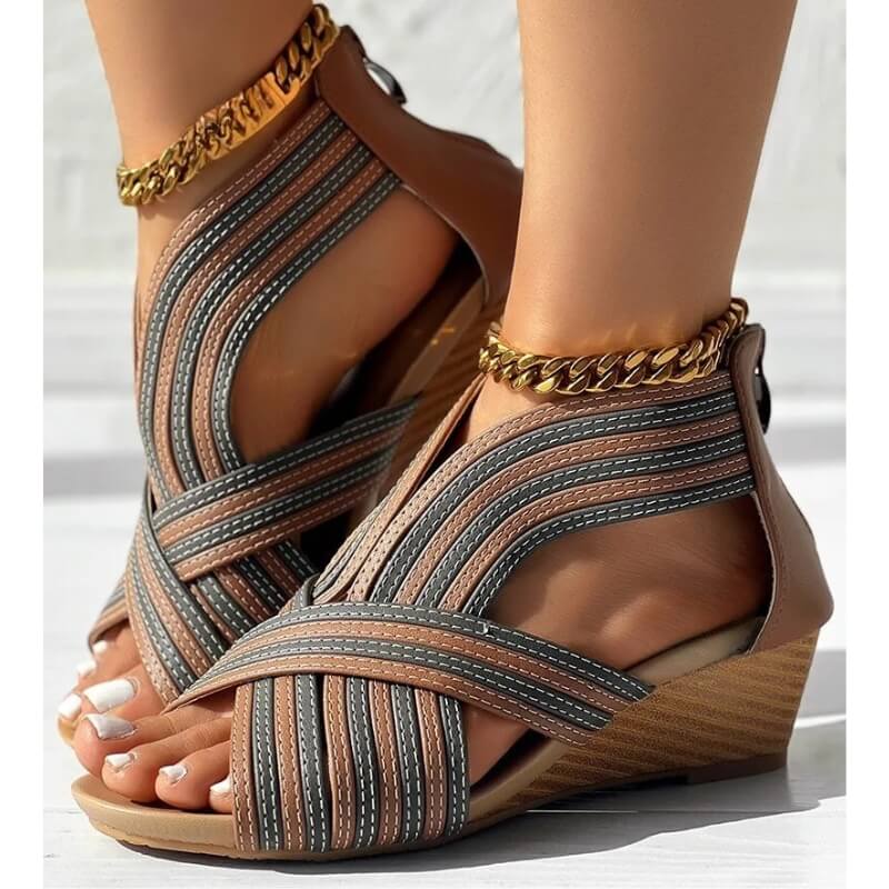 Olivia Bloom Wedge Sandals