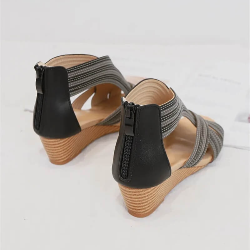 Olivia Bloom Wedge Sandals