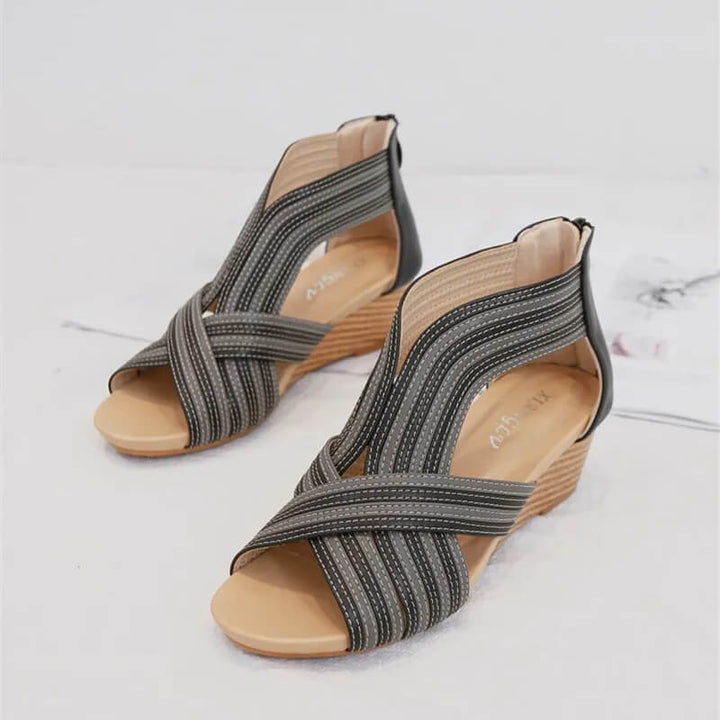 Olivia Bloom Wedge Sandals