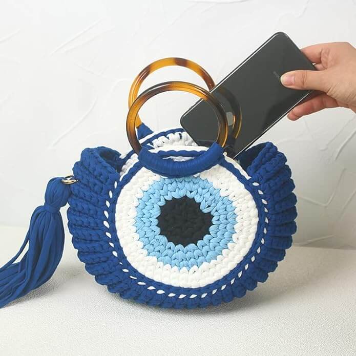 Evil Eye Crochet Bag