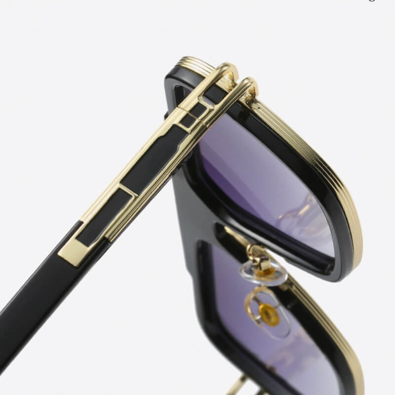 Golden Shine Double-Rim Sunglasses