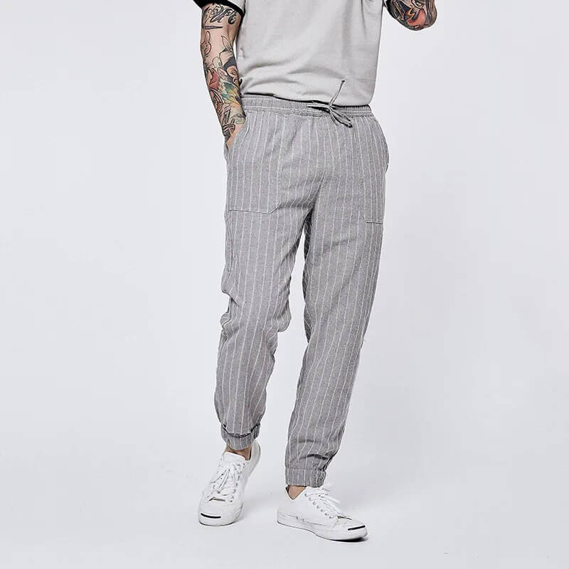 South Beach Pinstripe Linen Pants