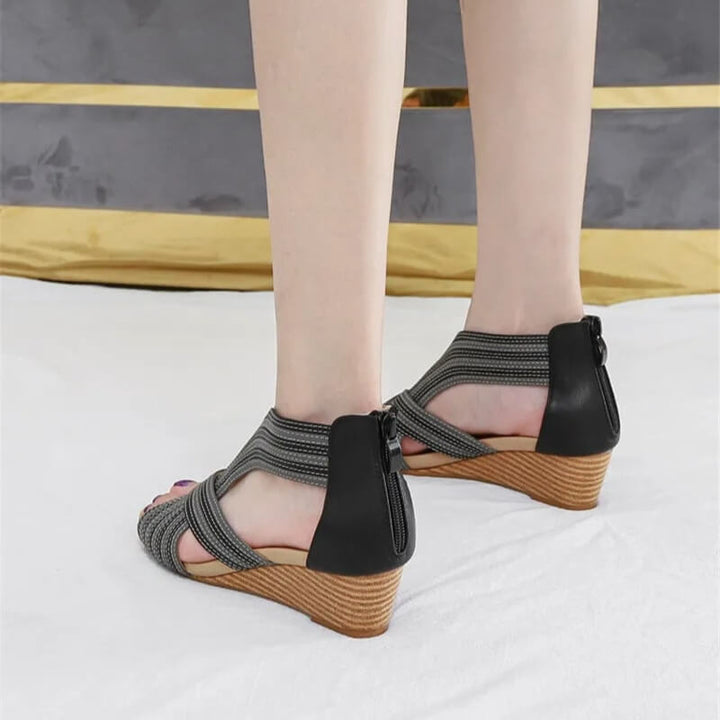 Olivia Bloom Wedge Sandals