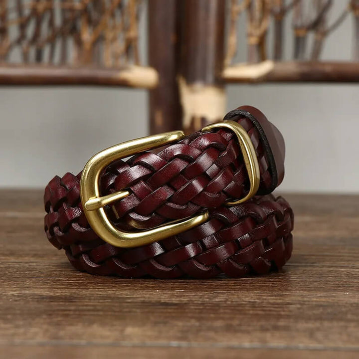 Charming Moose Woven Leather Belt