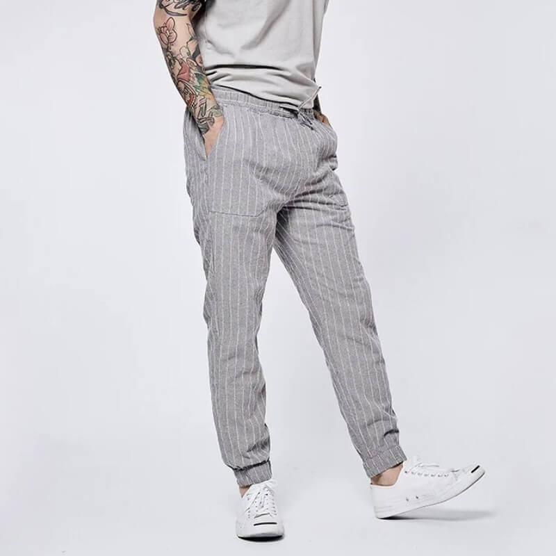 South Beach Pinstripe Linen Pants