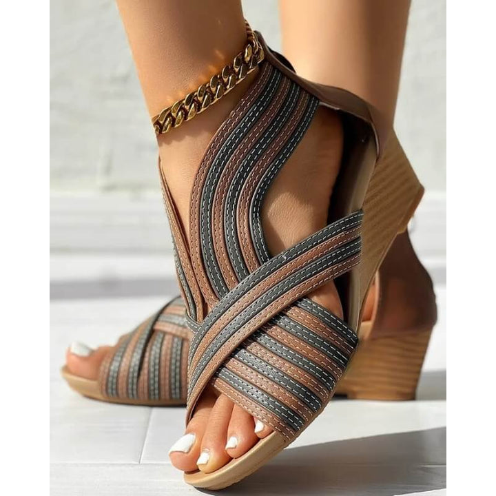 Olivia Bloom Wedge Sandals