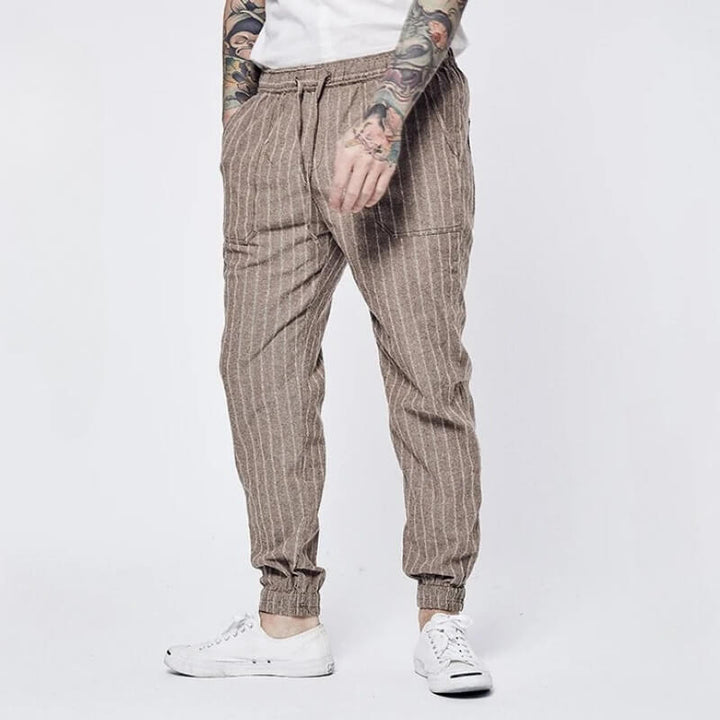 South Beach Pinstripe Linen Pants