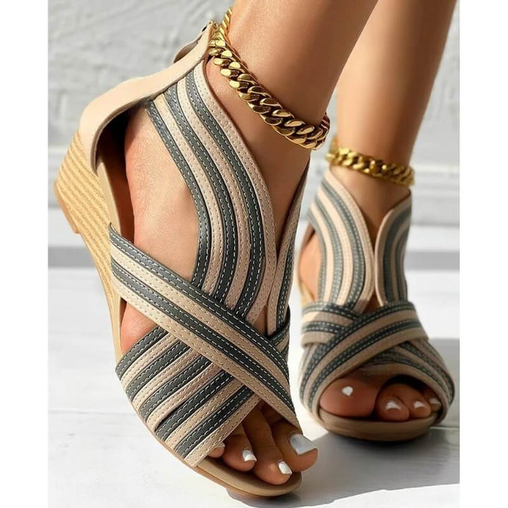 Olivia Bloom Wedge Sandals