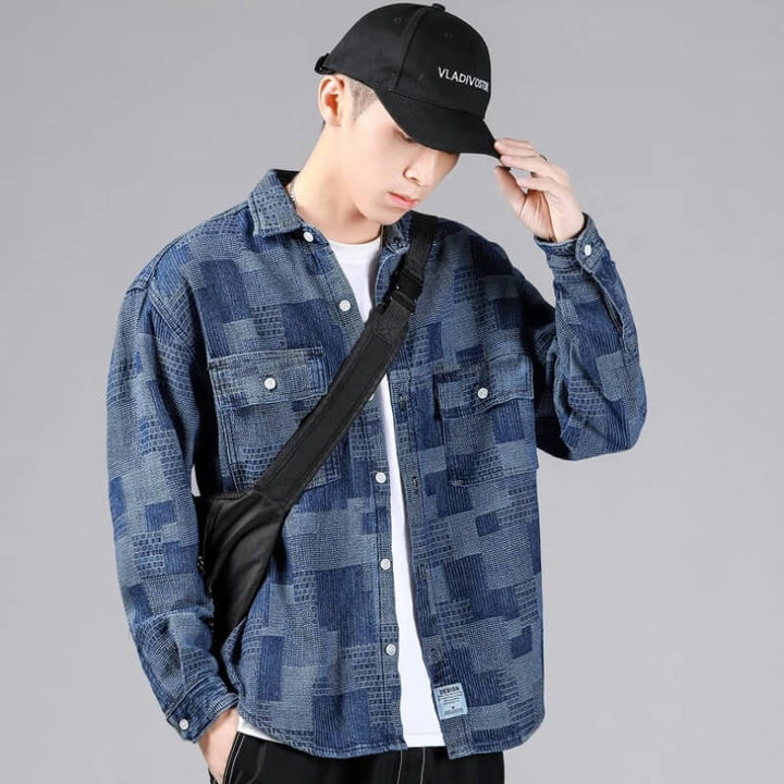 Patched Denim Shirt