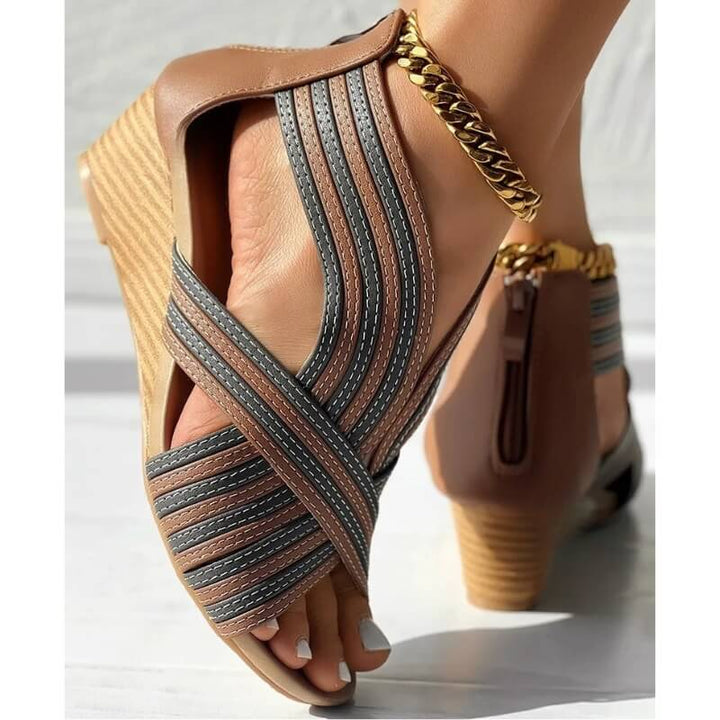 Olivia Bloom Wedge Sandals