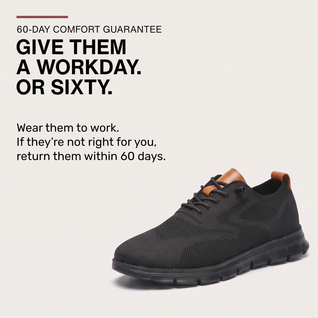60-day wear-it-to-work guarantee on Midnight Breeze sneakers
