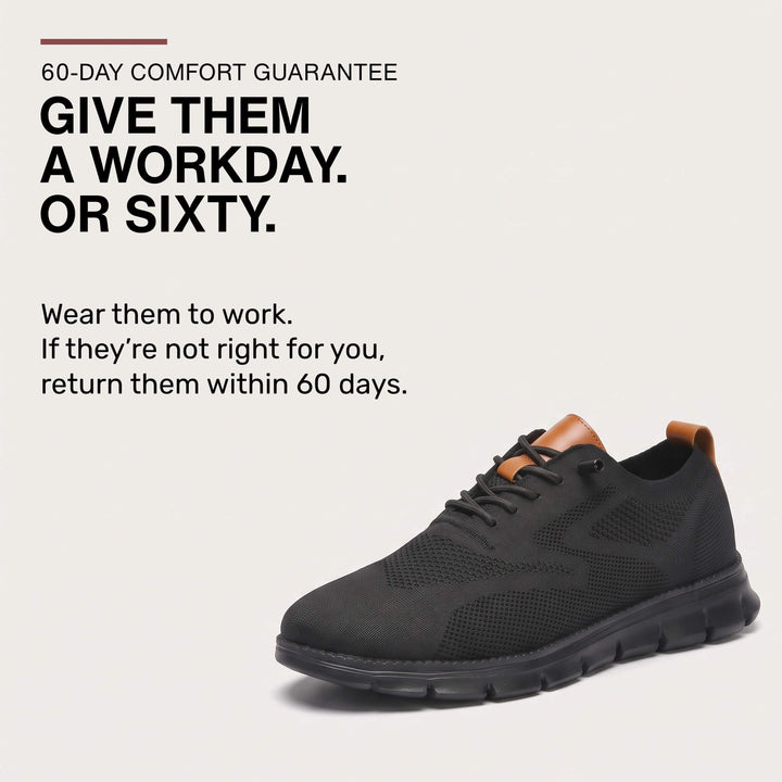 60-day wear-it-to-work guarantee on Midnight Breeze sneakers