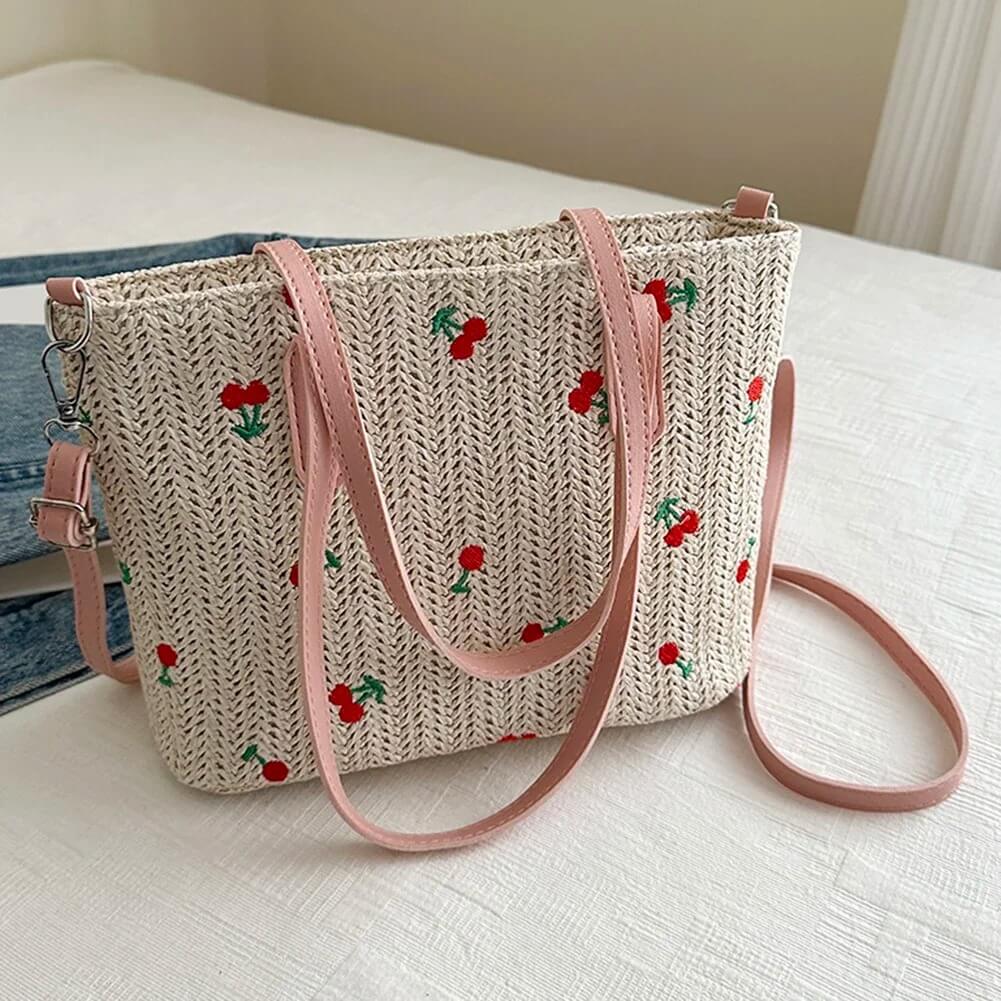 Cherry Vine Weave Tote